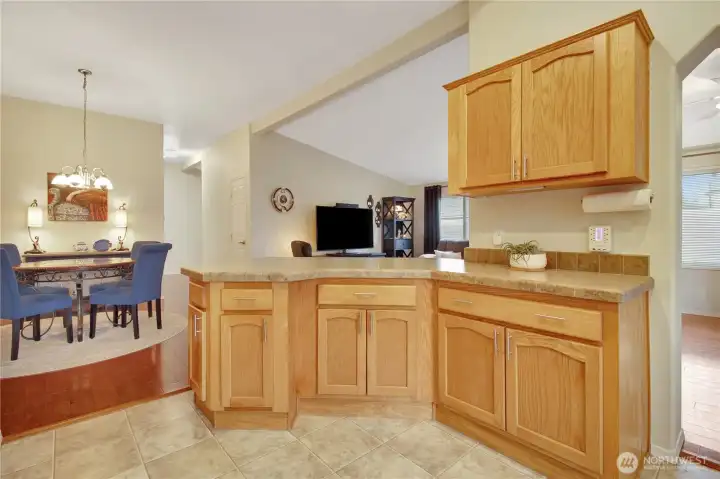 Island with seating and storage!