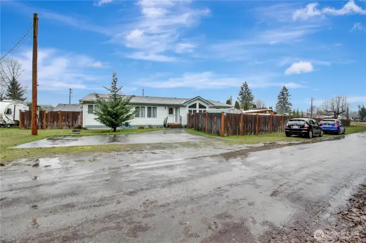 Parking and front road view.