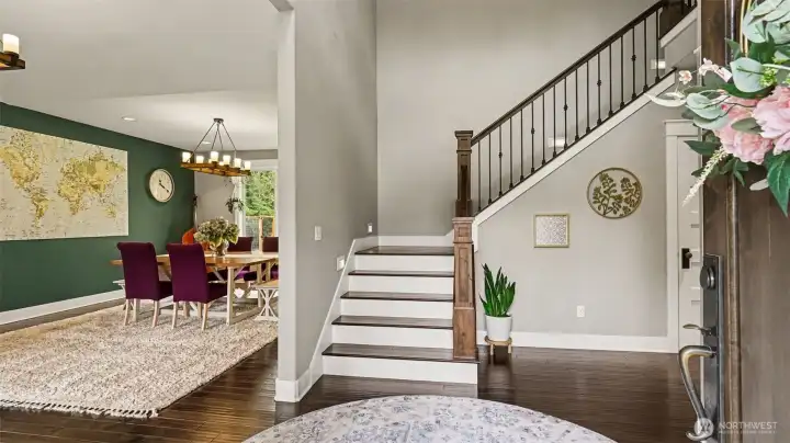 Rich hardwood floors throughout the entire home (No carpet).