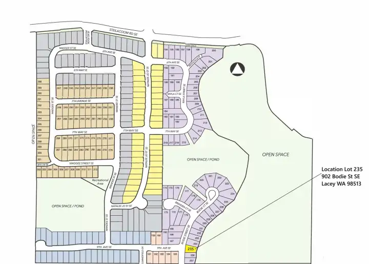 Map of community with lot location.