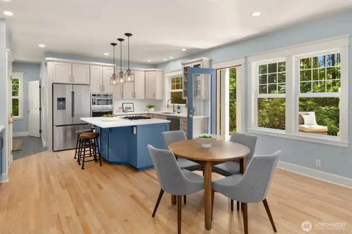 The breakfast nook area off of the kitchen.