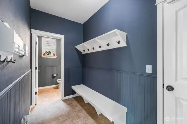 Mud Room off the 2-Car Garage. 1/2 Bathroom through the door.