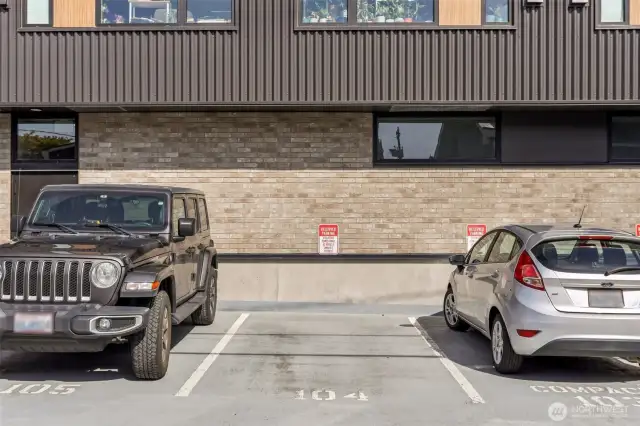 Reserved parking space #104