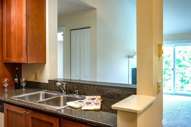 Kitchen is open living room and dining room