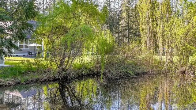 There is a pond on the south side of the property.