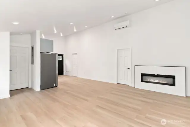 Living room. Electric fireplace.