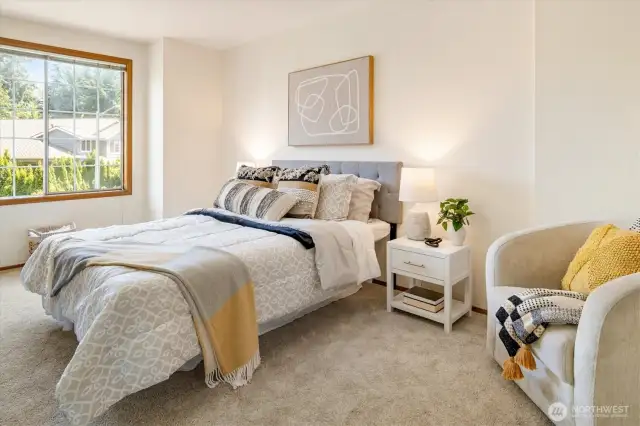 Second bedroom shares a jack and jill bathroom with the third bedroom.