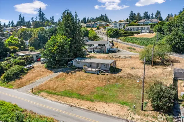 Another view of property it includes past large trees to driveway of adjacent property owner.