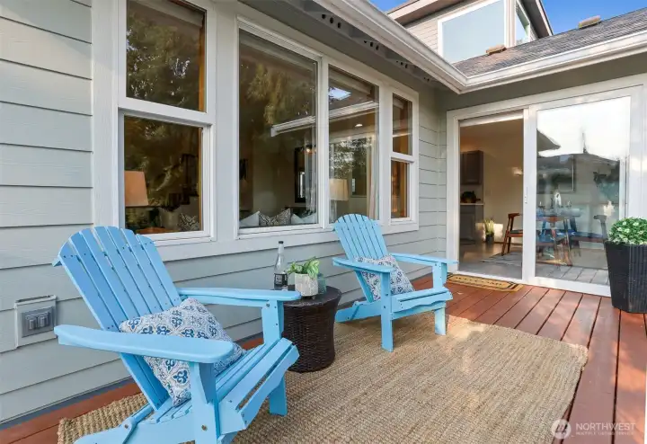 Upper deck overlooks the backyard and is just off the dining room. Perfect for Summer BBQ's and outdoor entertaining.