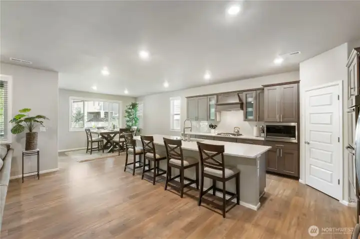 Extra large island with chef's dream kitchen loaded with high end appliances
