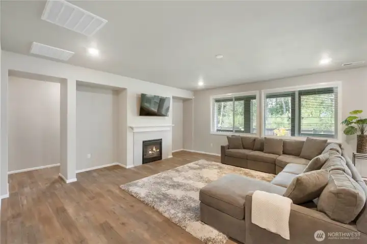 Use your imagination for the coves next to the fireplace