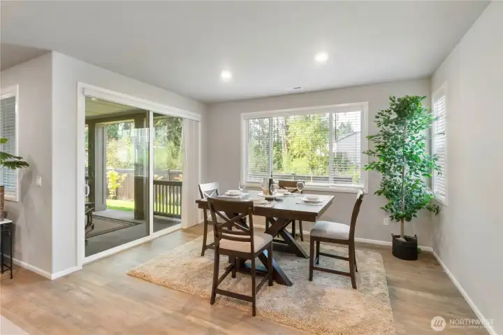 sliding door to the private patio, beautiful view of the green belt.