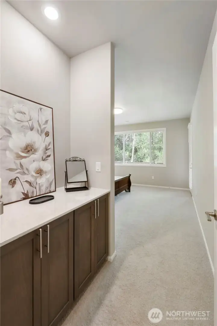Primary Suite entrance with built in cabinet