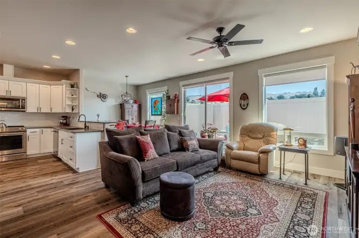 Open concept - living room with high ceilings