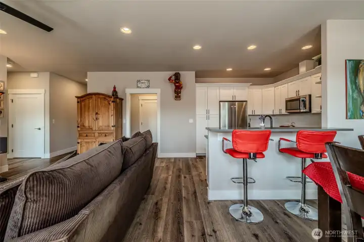 Looking toward laundry room