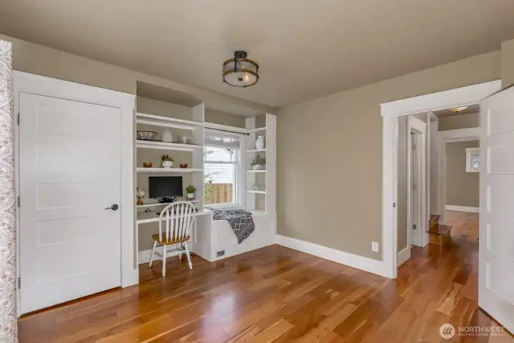 Work space and additional storage built into the expansive kitchen.