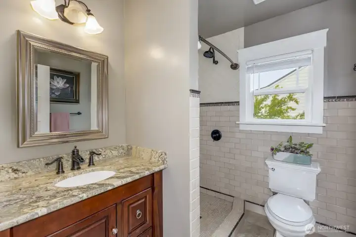Master bathroom (come see it in person to find the adorable 2nd sink!)