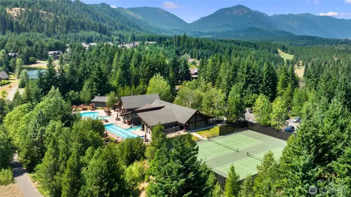 Hill House, pool, sport court, etc.
