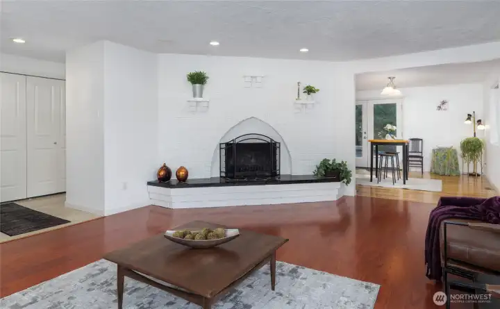 wood burning fireplace