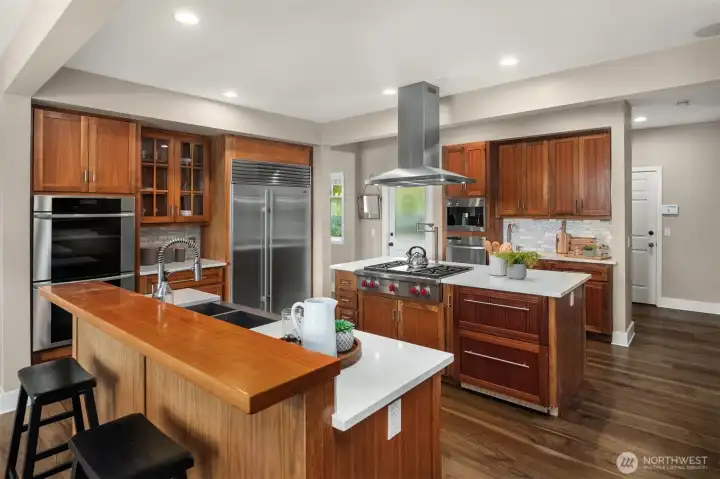 SubZero Fridge, Miele Double Ovens