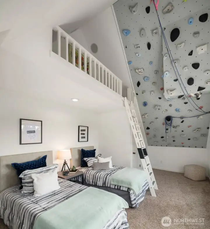 Guest Bedroom w/Climbing Wall