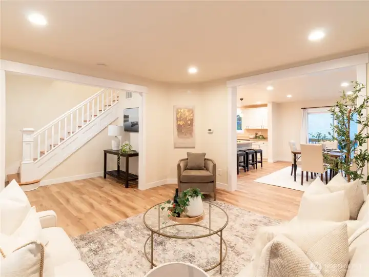 Large openings to each room gives an impressive appeal to this space!