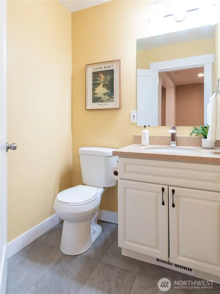 Powder room just off from the dining room!