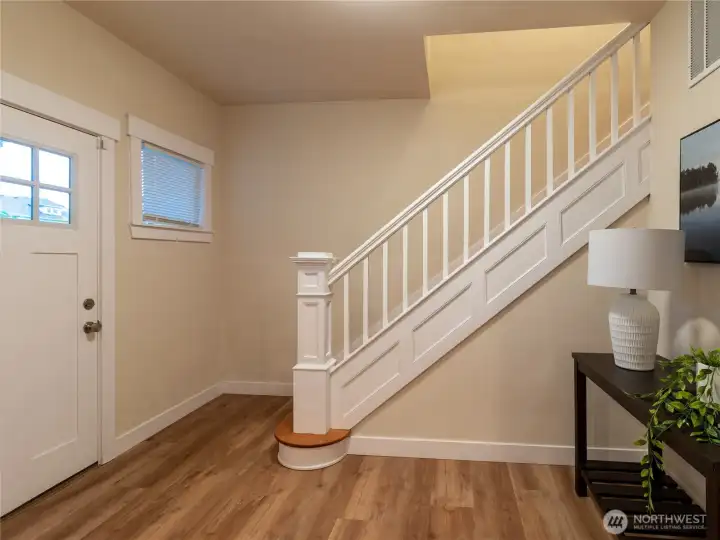 Upstairs leads to the second story with all 3 bedrooms and 2 baths!