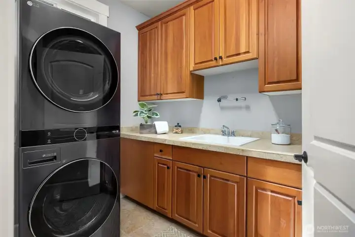 Laundry room with lots of storage and folding room.