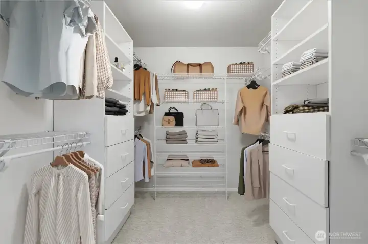 Walk-in closet (virtually staged)