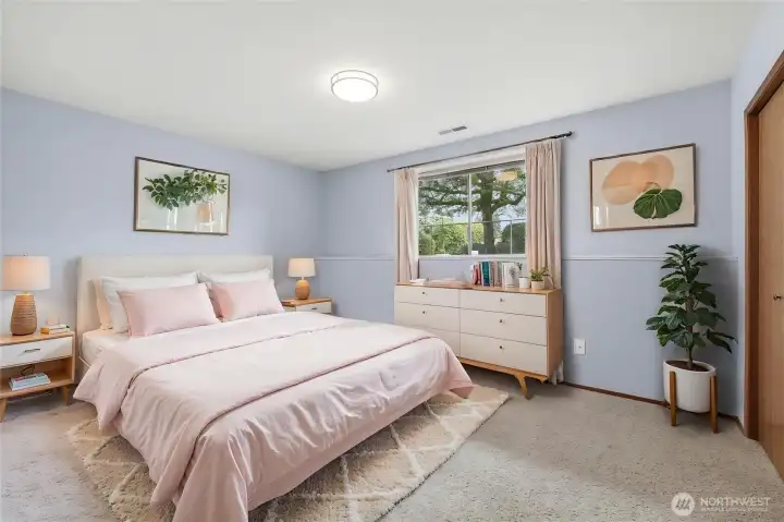 Lower level bedroom (virtually staged)