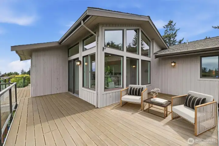 Expansive outdoor space ideal for entertaining and enjoying views (virtually staged)