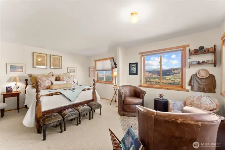 Second bedroom downstairs with sitting area.