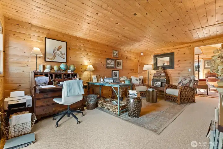Lofted home office space, upstairs off primary bedroom.