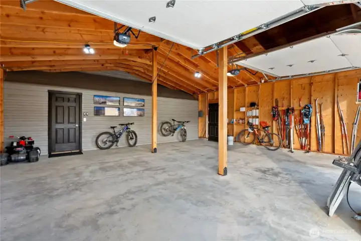 Two-car garage for vehicles and outdoor gear!