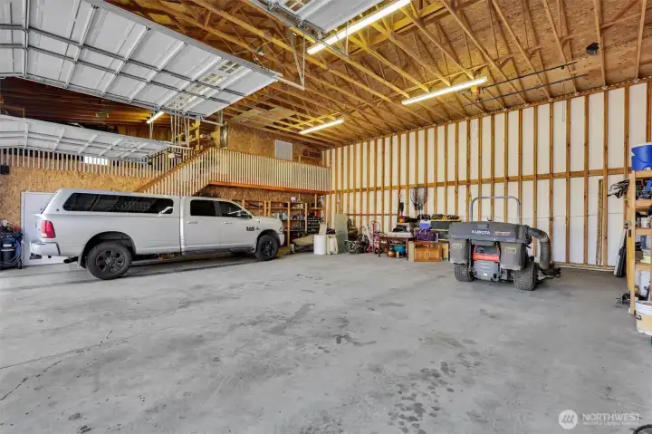 High ceilings in garage with RV door