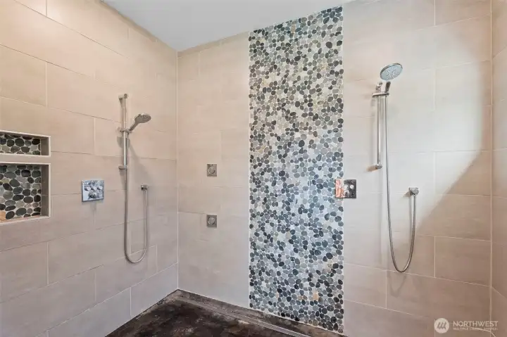 grand shower room with rain shower, body jets and more.