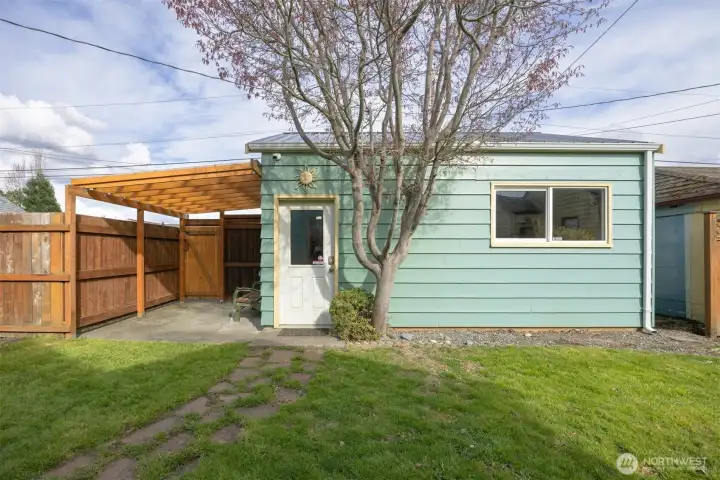 The 20 x 20 garage/shop was constructed in 2001 and has a garage door.