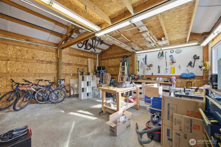 There is a lot of storage space in the 20 x 20 shop.