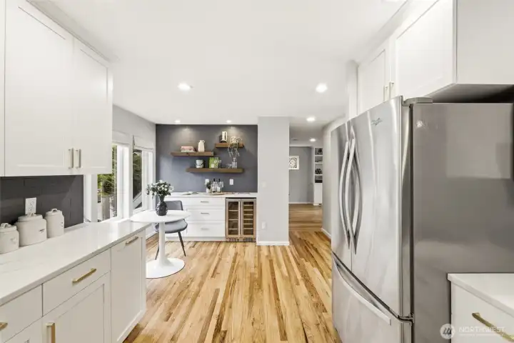 During kitchen remodel the buffet and beverage fridge were added.