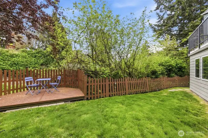 Nice flat and fenced backyard.