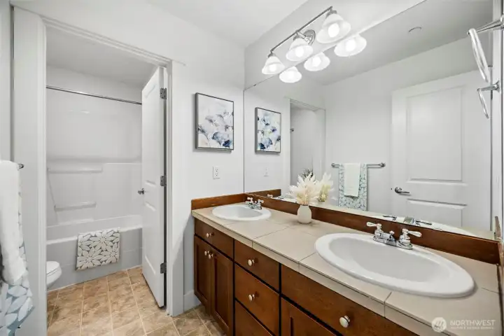 Full Bath on Upper Level