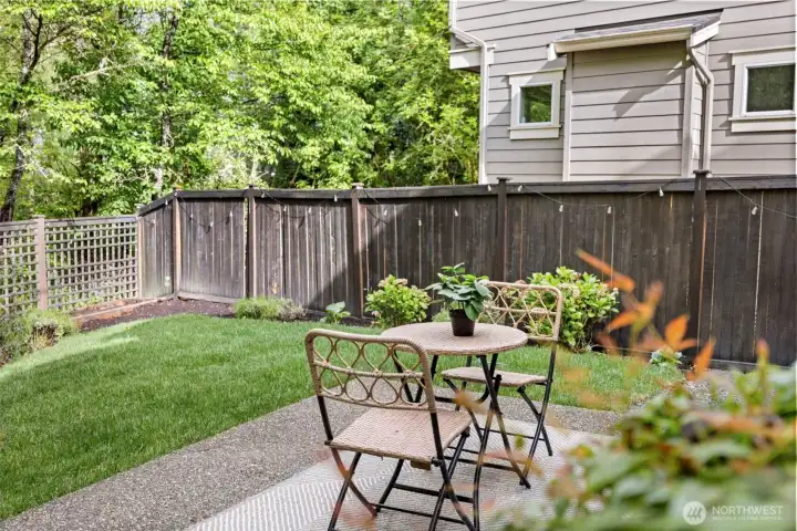 Big enough backyard to do gardening, play area and everything else