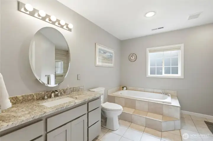 Primary Bath.  Jetted Tub.