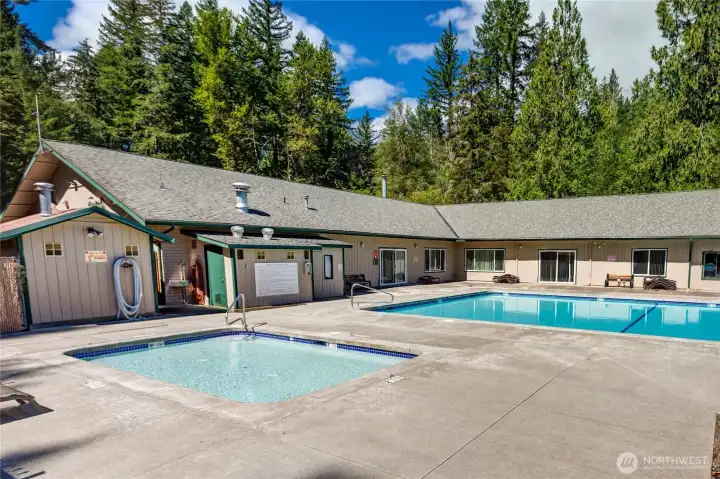 Riverside pool is open seasonally.