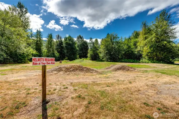 Bike park at Riverside Lodge.