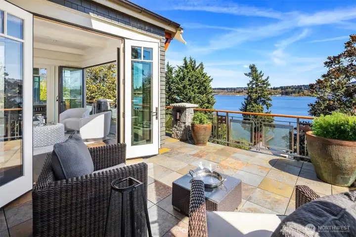 The main living space opens wide to this generous southern deck, capturing warmth, light and an easy connection to the outdoors. The main living space opens wide to this generous southern deck, capturing warmth, light and an easy connection to the outdoors.