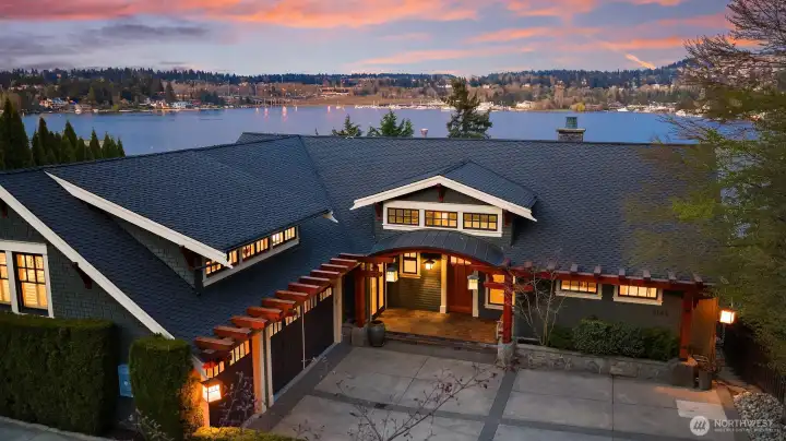From the shimmering lights of Bellevue to the expansive lake vista beyond, this gorgeous Modern Craftsman is perfectly positioned to capture every moment of the view. From the shimmering lights of Bellevue to the expansive lake vista beyond, this gorgeous Modern Craftsman is perfectly positioned to capture every moment of the view.