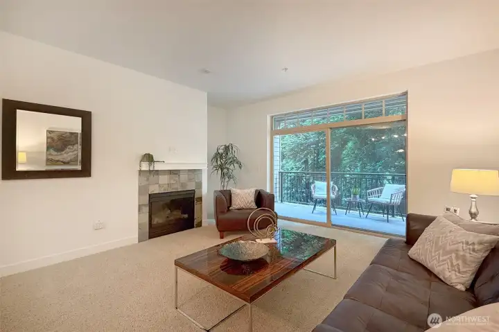Living room with gas fireplace