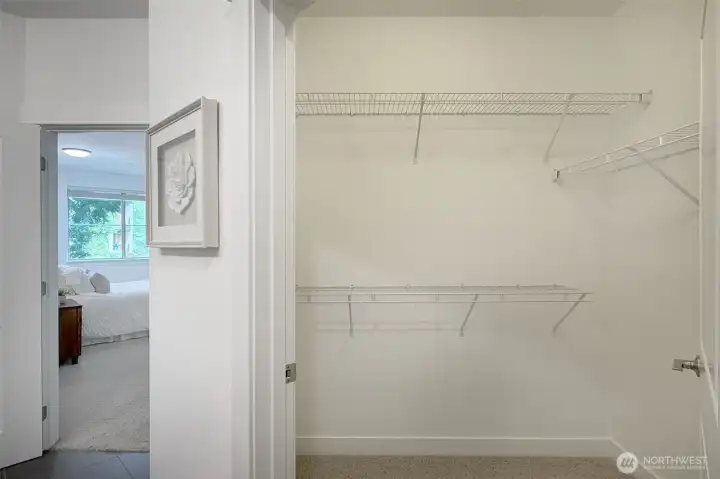 Walk-in closet in Primary